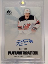 2021-22 SP Authentic Retro Future Watch Auto Fabian Zetterlund 040/499 #RFWA-FZ