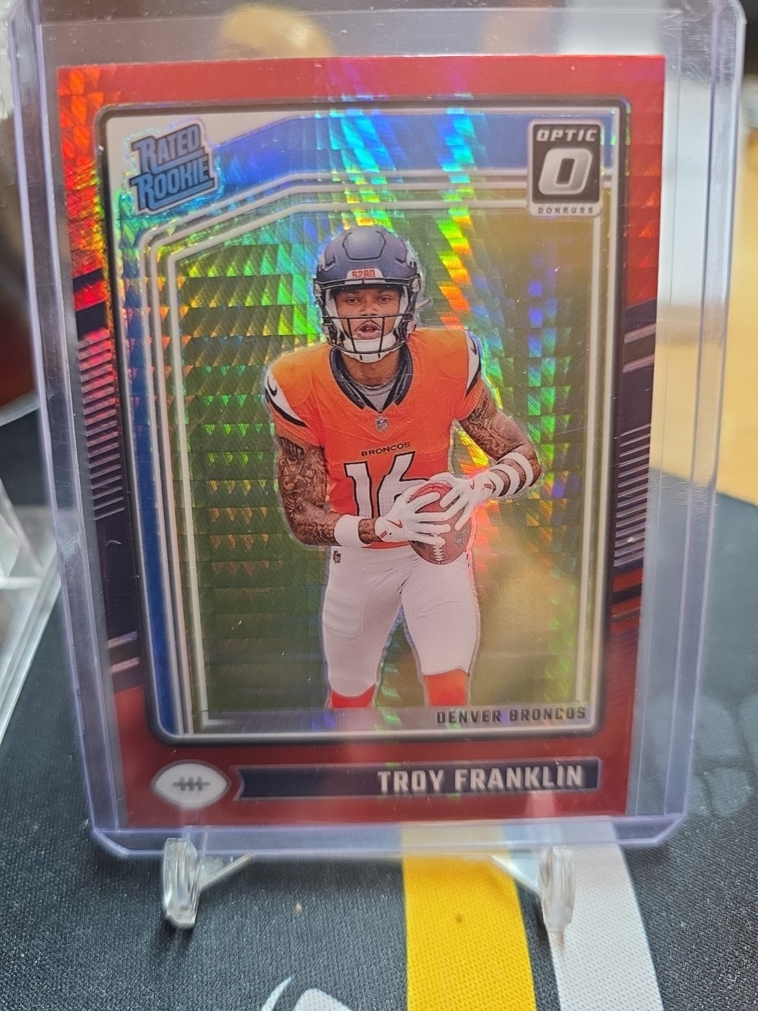 2024 DONRUSS OPTIC TROY FRANKLIN RED HYPER RATED ROOKIE #294 DENVER BRONCOS NT1