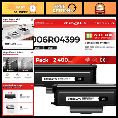 High-Yield Black Toner Cartridge 2-Pack for Xerox B230 B225 B235 Printers, New C