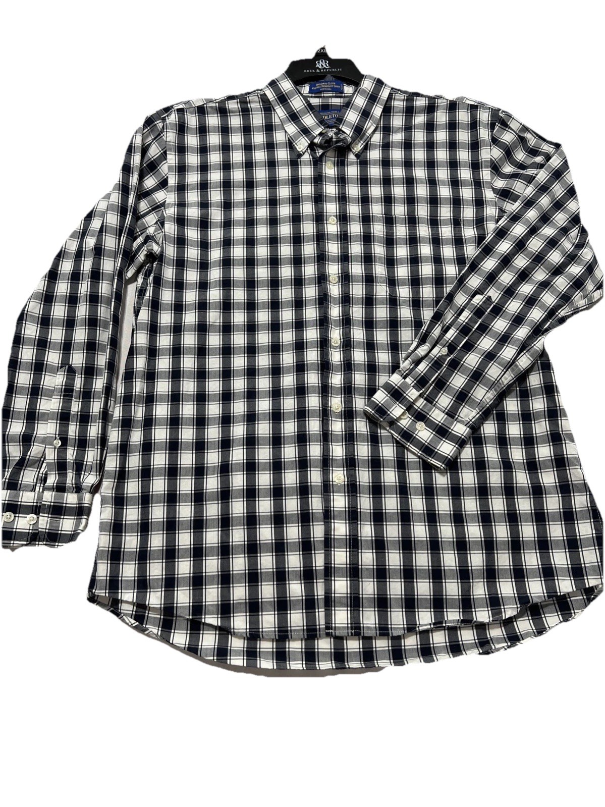 Pendleton Blank/ White Checkered Button-Down Shir… - image 1