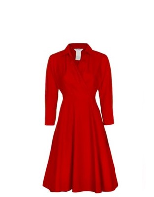 green emerald velvet dress Navy Blue Linen Cotton Fit & Flare Dress