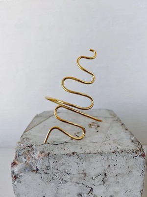 Oberarmreif aus Messing Gold, Boho Armreif Schlange, minimalist Arm Cuff, State