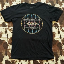 Pendleton Classic Logo Label T-Shirt Mens Black Cotton Short Sleeve Medium