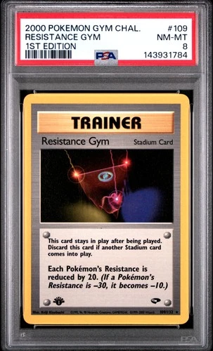 2000 POKEMON GYM CHALLENGE 1ST EDITION #109 RESISTANCE GYM PSA 8