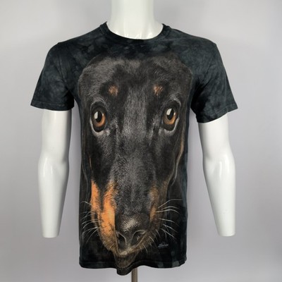 The Mountain schwarz hellbraun Hundegesicht Batik Grafik T-Shirt Herren Größe S