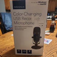 Insignia Color-Changing USB Recording Microphone NS-LCBM22 Podcasts Mic Stream