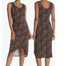 NWT | T Tahari Brown Leopard High Low Dress | Size XS