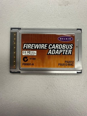 Belkin F5U512-MAC FireWire CardBus PCMCIA Adapter P80691-A Card Only