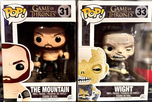 GAME OF THRONES Funko Pop! THE MOUNTAIN #31 & WIGHT Both Pops VAULTED w/CASES