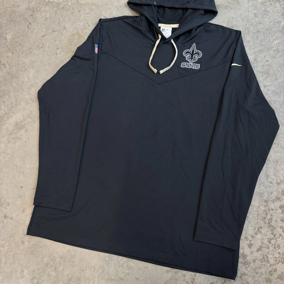 Nike Dri-Fit New Orleans Saints Sideline Hoodie Performance Pullover Shirt XL - Image 4 of 4