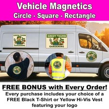 Custom Printed Magnetic Signs for Vehicles Car Van Door Logo | Free Hi-Vis or T