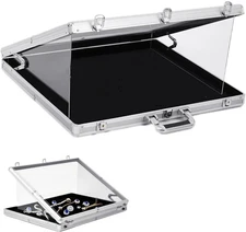Aluminum Trading Card Display Case,Clear24"x20" Card Show Display Case,Portable