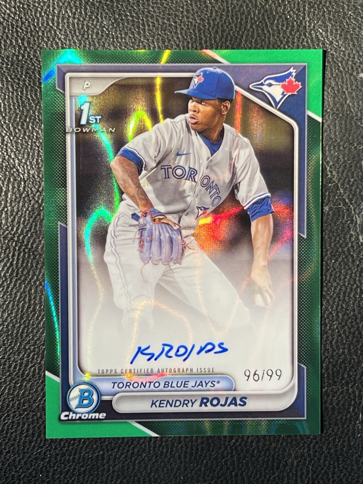 KENDRY ROJAS 2024 Bowman Chrome Green Lava Refractor Auto 96/99 1st