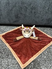 Highland Cow Plush Baby Blankey Lovey Nursery Brown Plush Doll Bull Horns