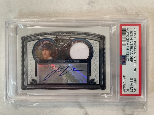 Justin Verlander [Autograph Relic] #BS-JV 2005 Bowman Sterling card