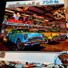 MASTER PIECES "Wheels" 31580 750 pc COLLECTIBLE Puzzle 50's Vintage CARS