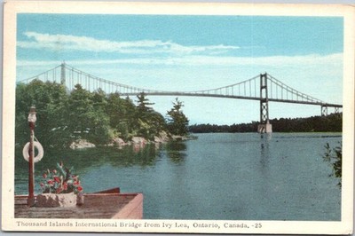 Thousand Islands International Bridge Ontario Canada Postcard Postally 1954 B42