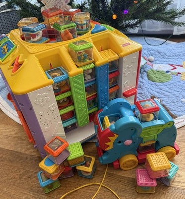 Fisher Price Incrediblock Peek A Block activity cube Pop Elephant 33 block 