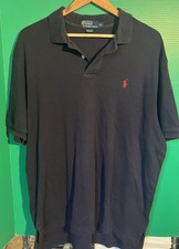 Polo by Ralph Lauren Men  s XL Navy Blue Short Sleeve Polo Shirt Red Pony Logo Cl