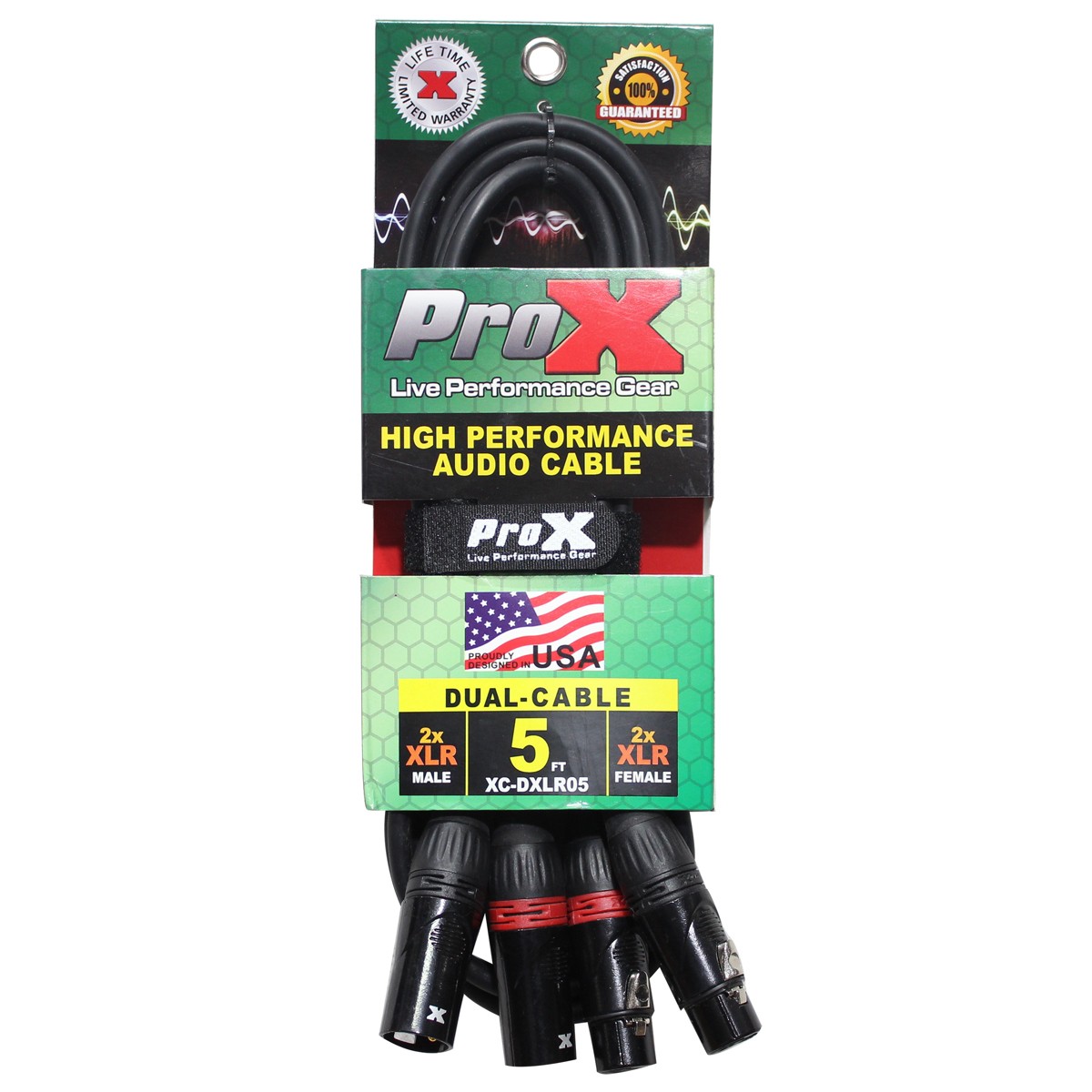 ProX XC-DXLR05 5 Dual XLR-M to Dual XLR-F Balanced High Performance Audio Cable 3890₽