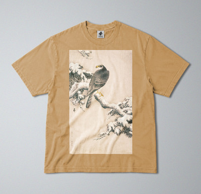 100% Cotton Tee - Regular Fit - Unisex - Hawk on Branch Print - Cold Winter Art
