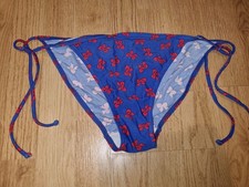 Gorgeous blue red bow RESORT bikini bottoms size 14