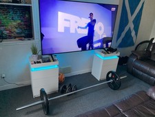 Gym Equipment Bench, Weights, and Bars Set