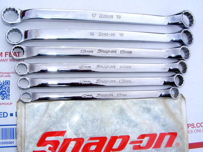 SNAP ON  XBM605 6 pc 12-Point Metric 10° Offset Box  Wrench Set most new