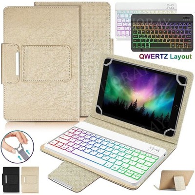 QWERTZ Beleuchtete Tastatur Hülle Für Samsung Galaxy Tab S10 S9 FE S8 S7 A9+ A8