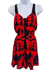 Silence + Noise Urban Outfitters Dress Womens Size Small Geo Print Orange & Blue