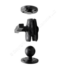 3pc RAM  1.5" C-Size Ball Mount AMPS Round Button w/ 2.5" Base Single Socket Arm
