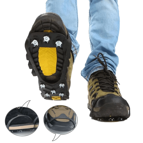 Ghiaccio Neve Antiscivolo 8 Punte Grip Pinze Ramponi Tacchetti per Scarpe da Escursionismo Scarpone - Foto 10 di 17