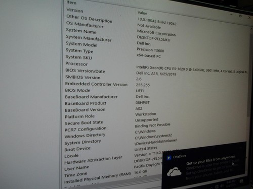 Dell Precision T3600 Xeon E5-1620 0 3.6GHz 16GB 250GB HDD W10 Desktop PC (A9205) - Picture 2 of 10