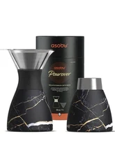 Asobu Insulated Pour Over Coffee Maker Black 32 oz Double-Wall Vacuum Gift Idea