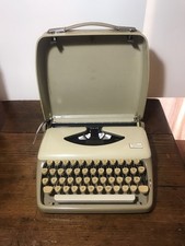 Vintage Triumph Tippa Typewriter in Case Portable Cream Grey thumbnail
