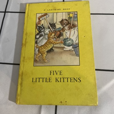 VINTAGE MARIENKÄFER BUCH  ~ FÜNF KLEINE KÄTZCHEN 1.AUFLAGE ~ SERIE 401 