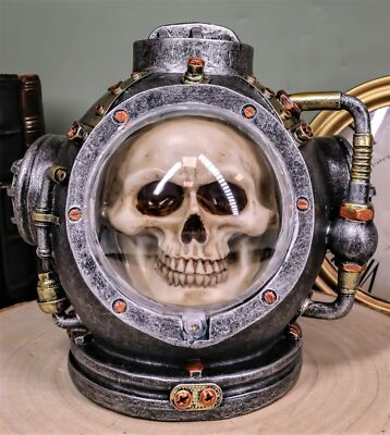 Ebros Steampunk Nautical Marine Diver Helm Submarine Ship Skull Macabre Figurine