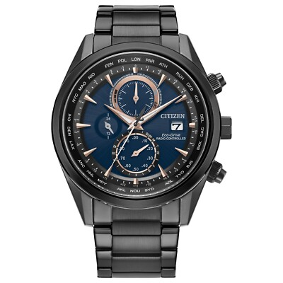 #ad Citizen Men#x27;s Sport Perpetual Calendar Eco Drive Black Watch 43 MM AT8265 57L $229.99