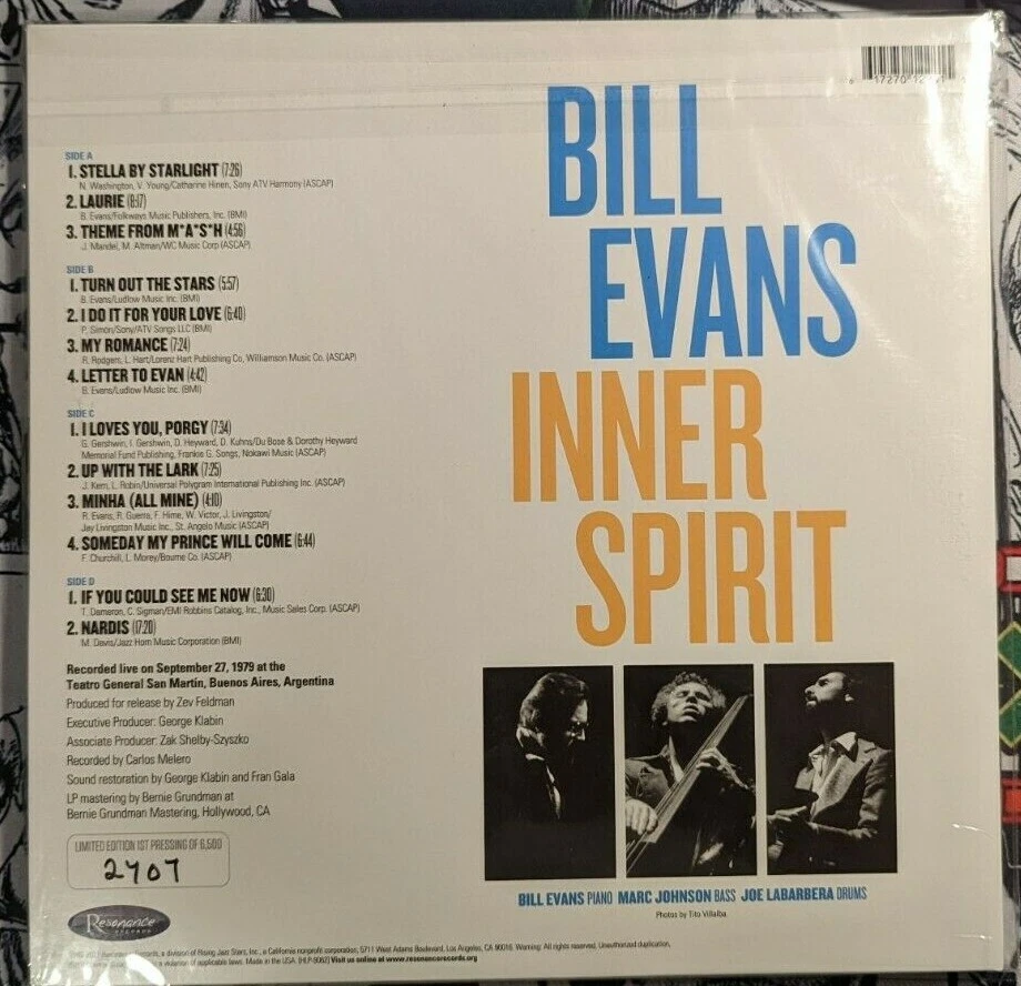 BILL EVANS Inner Spirit 2 LP SET RSD 2022 Sealed 180g Hand Numbered  2707/6500 617270122815 | eBay
