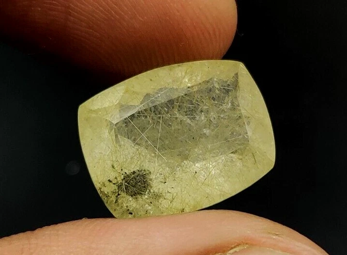 12.5 Ct Rutilated Quartz Loose Gemstone 17.20X13.40mm Cushion Faceted Cut W19 - Image 4 of 4