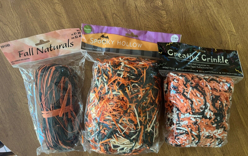 NEW Halloween Mix Raffia, Excelsior & Basket Filler Crinkle Party Decor 