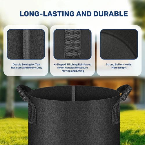 5-24Pack Garden Grow Bag/Rooty Bag Heavy Duty Non-Woven Plant Fabric Pot Contain - Picture 51 of 143