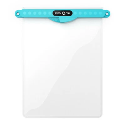 FIDLOCK WITH MAGNETIC SELF SEALING ENCLOSURE Fidlock waterproof phone bag, Magnetic Self-Sealing Clear bag w/ Blue strip
