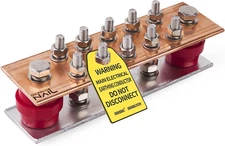 -Wall Mounted Copper Ground Bar Kit .157" X 2.36" X 7.87" Bus Bar 5/16'' X 10 Te