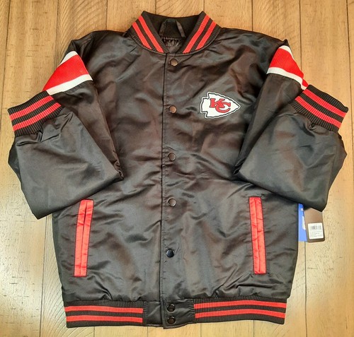 Kansas City Chiefs Youth NFL Ultra Game Satin Bomber Jacket Blk - Size L(14/16) - 第 2/5 張圖片