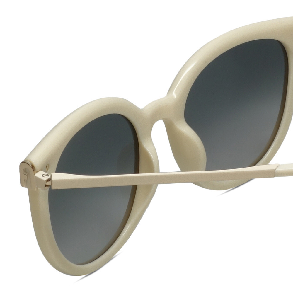 Furla SFU625-09FF Cat Eye Sunglasses in Cream White Gold  display picture 3