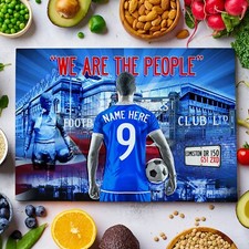 Personalised Glasgow Supporter Chopping Board Glass Worktop Saver Man Cave AF57