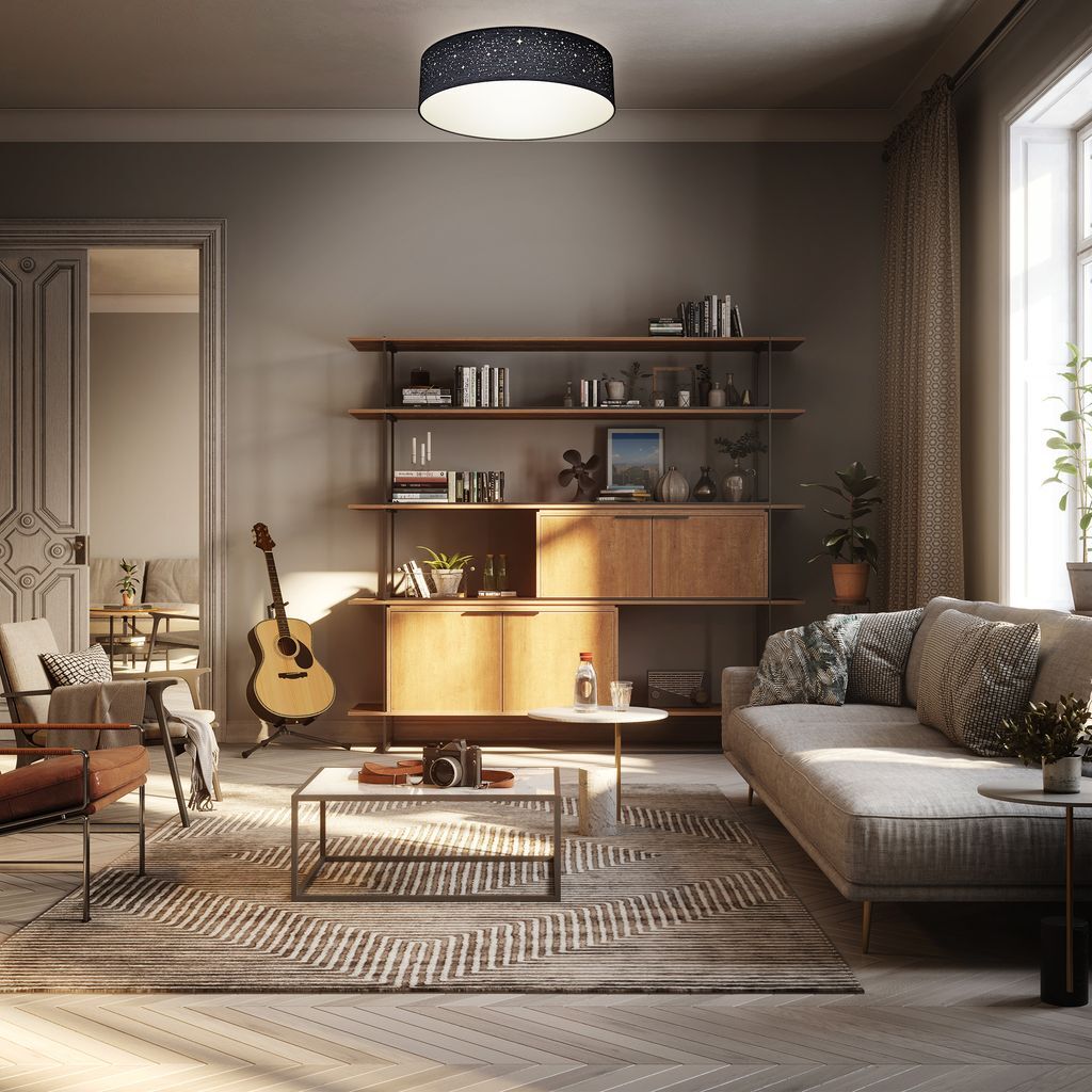 Plafonnier LED avec décor scintillant d’étoiles, Lampes de plafond en