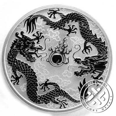 2019 Australia Perth Mint Double Dragon Silver 1 oz Coin