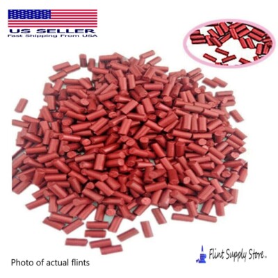 100 Lighter Flints Red Replacement for fluid/gas lighters Ships from USA
